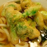 ブロコリーの天ぷらたっぷりのうどん